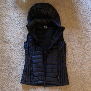 32 Degrees Black Quilted Puffer Vest with Hood